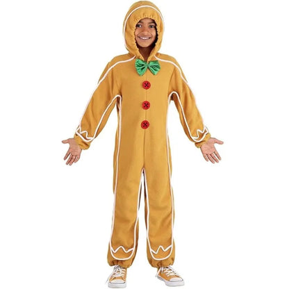 Christmas Gingerbread Fancy Dress Costume Onesie front