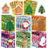 Collection of Christmas-themed sticker sheets with various designs on a white background.