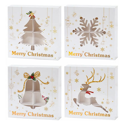 Christmas Treat boxes Christmas tree, snowflake, bell, reindeer