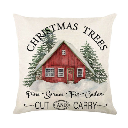 Christmas Tree pine spruce fir cedar cut and carry pillow case cushion cover