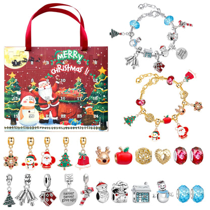Christmas charm bracelet advent calendar silver gold colour