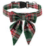 Christmas green red white Dog red Collar bow tie