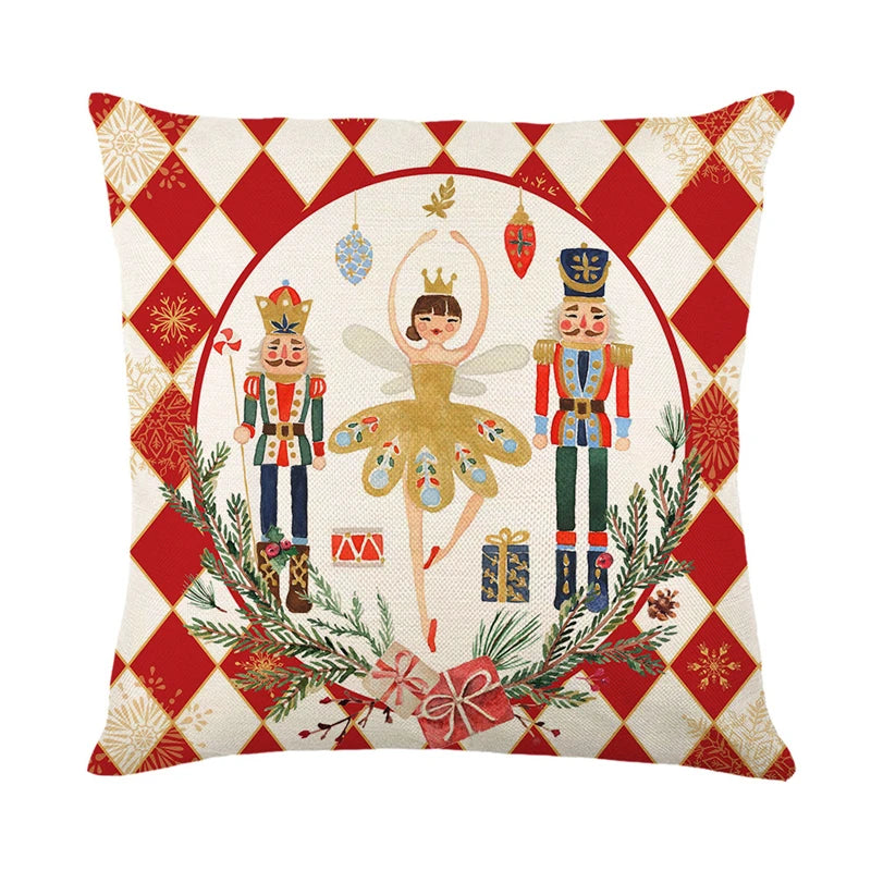 Classic nutcracker theme Christmas pillow case cushion cover 