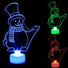 Color-changing LED snowman night lights on a black background