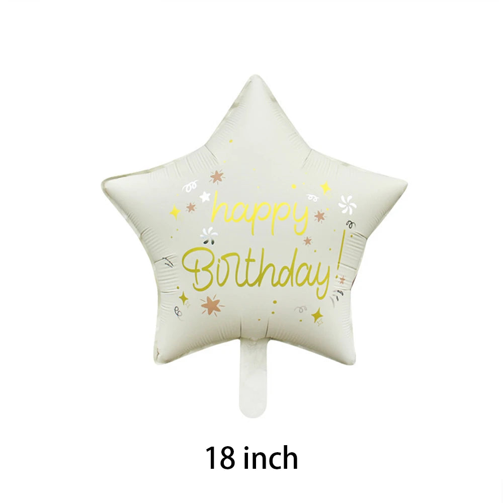Cream Happy Birthday Star