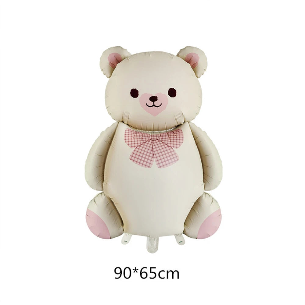Cream bear baby shower birthday balloon