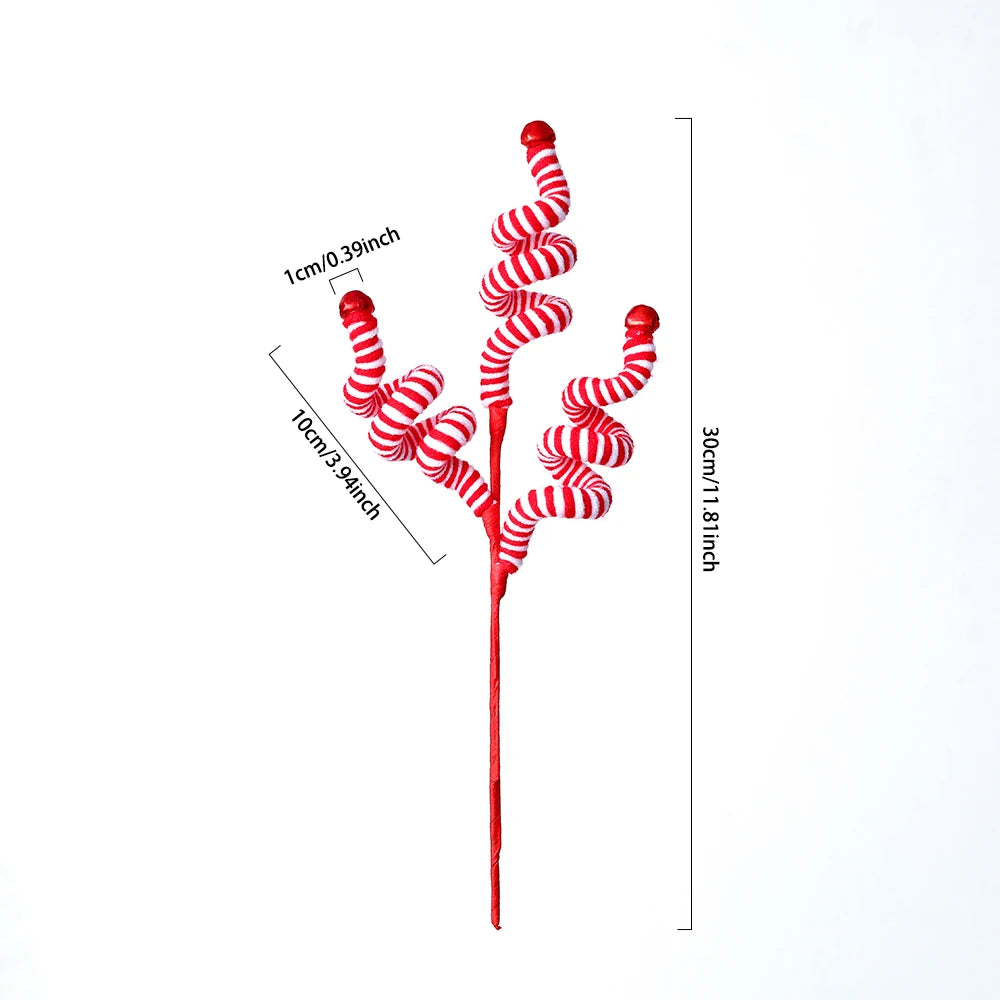 Curly candy cane stems for Christmas tree