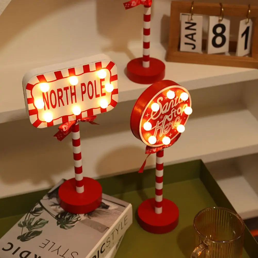 Cute Desktop santa stop here signs