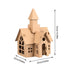 Cardboard DIY house Church model with measurements on a white background