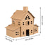 Cardboard house model with dimensions indicated on a white background DIY Craft
