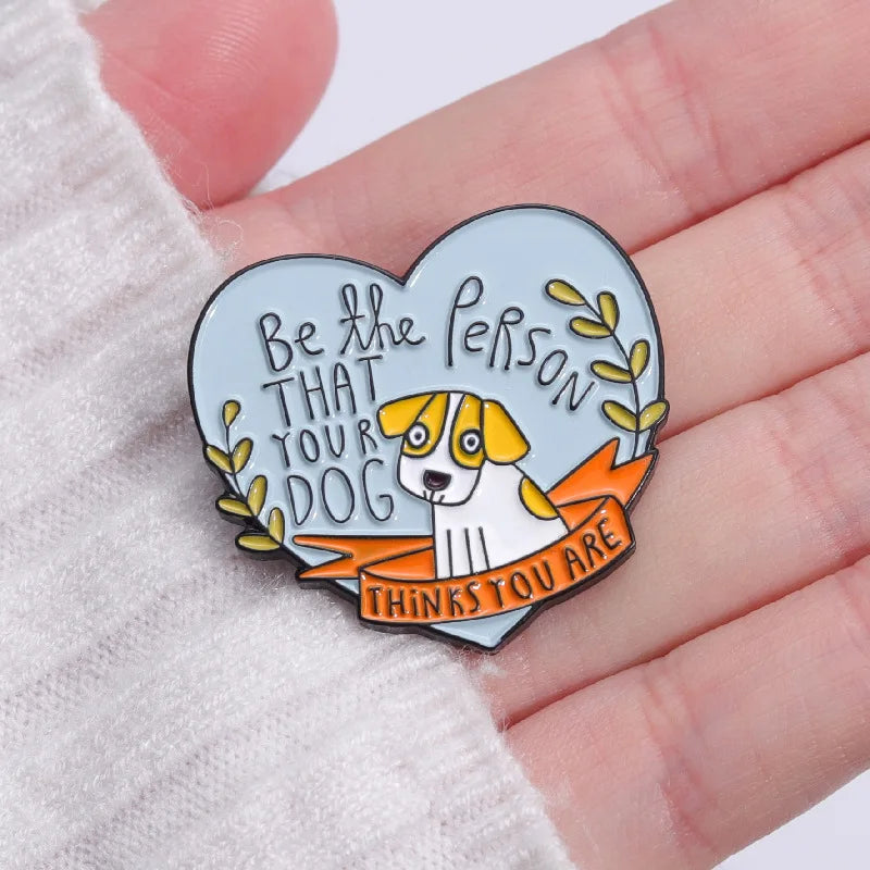 Dog lovers Christmas gift pin badge his her unisex
