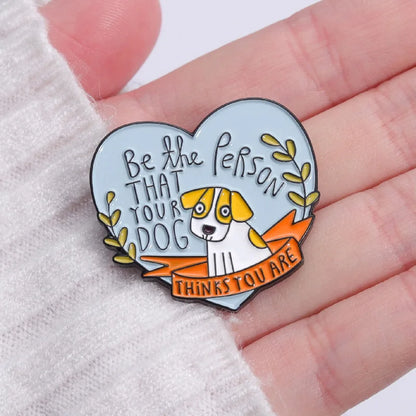 Dog lovers Christmas gift pin badge his her unisex