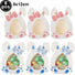 Six bunny-shaped treat holders with eggs inside, each 8x12cm, on a white background.