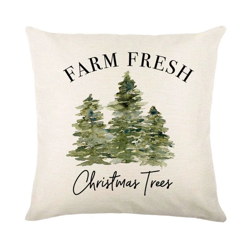 Farm Fresh Christmas tree pillow case cushion cover