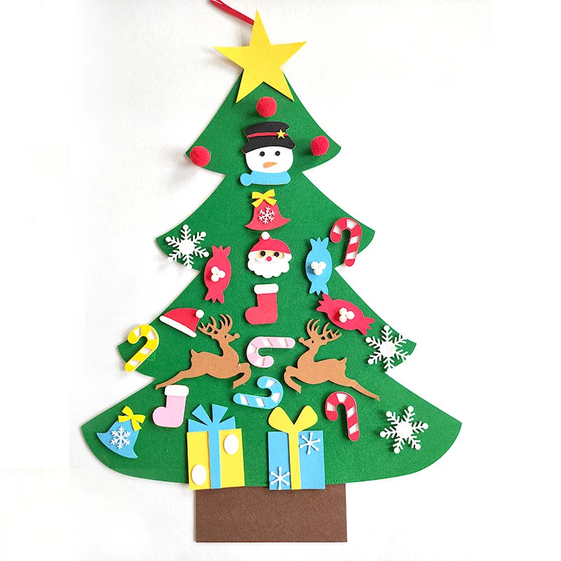 Toddler Kids Christmas Tree Felt Stick on Decorations