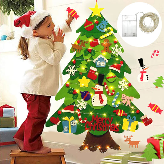 Felt Decoration Snowman Thee with LED Lights