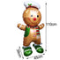 Gingerbread man balloon with measurements on a white background