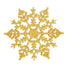 Gold glitter snowflake on a white background