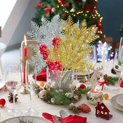 Gold and Silver Glitter branches Vase Decorations