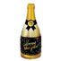 Inflatable champagne bottle with 'Happy New Year' text on a white background