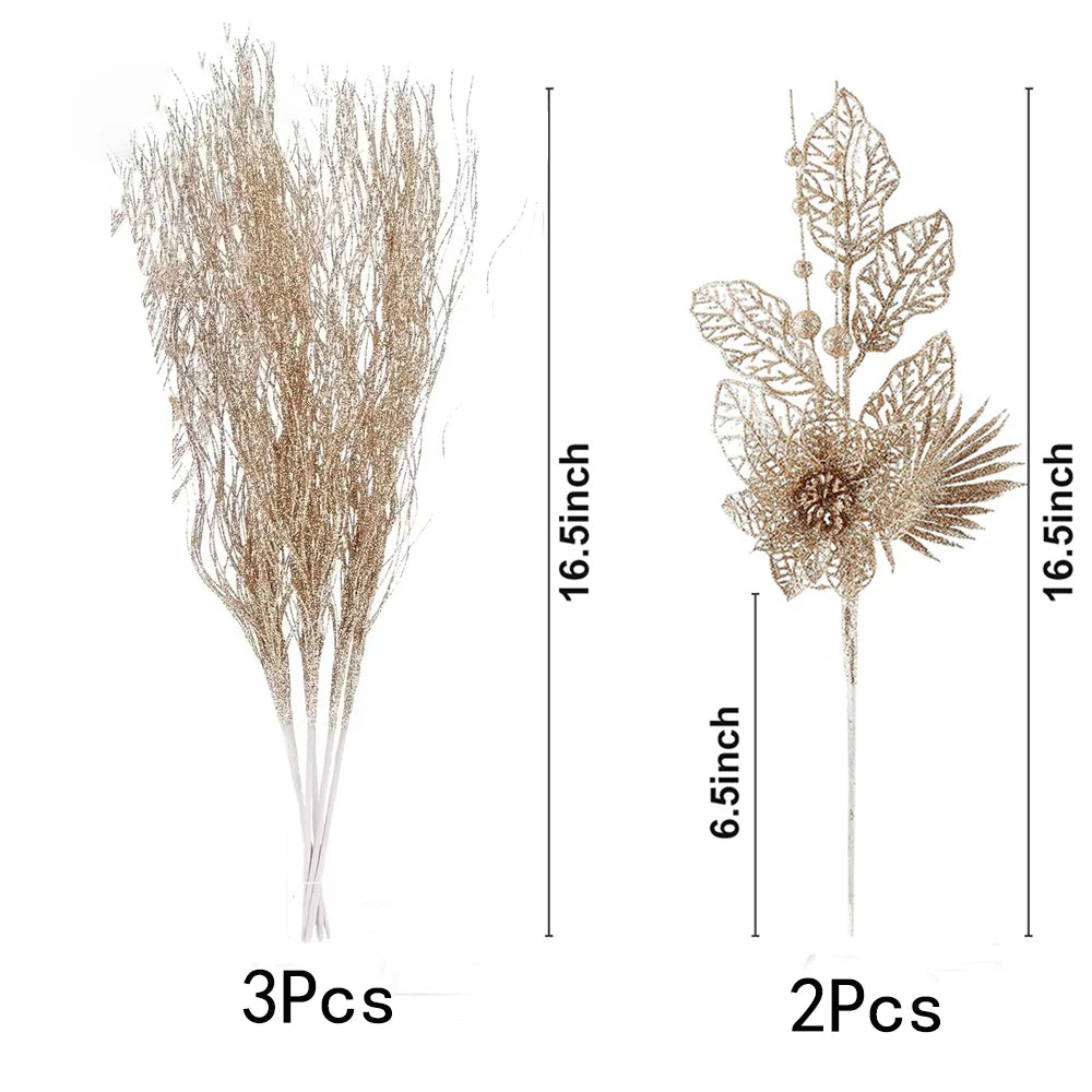 Gold glitter Christmas Flower Bouquet