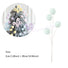 Green and white candy cane ball stems