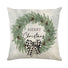 Grey merry christmas wreath black and white bow