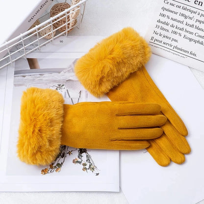 Womens Faux Fur Warm Winter Gloves