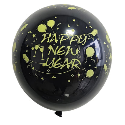 Happy new year latex rocket balloon