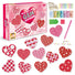 Valentine's Day keychain making kit with heart-shaped designs and packaging.
