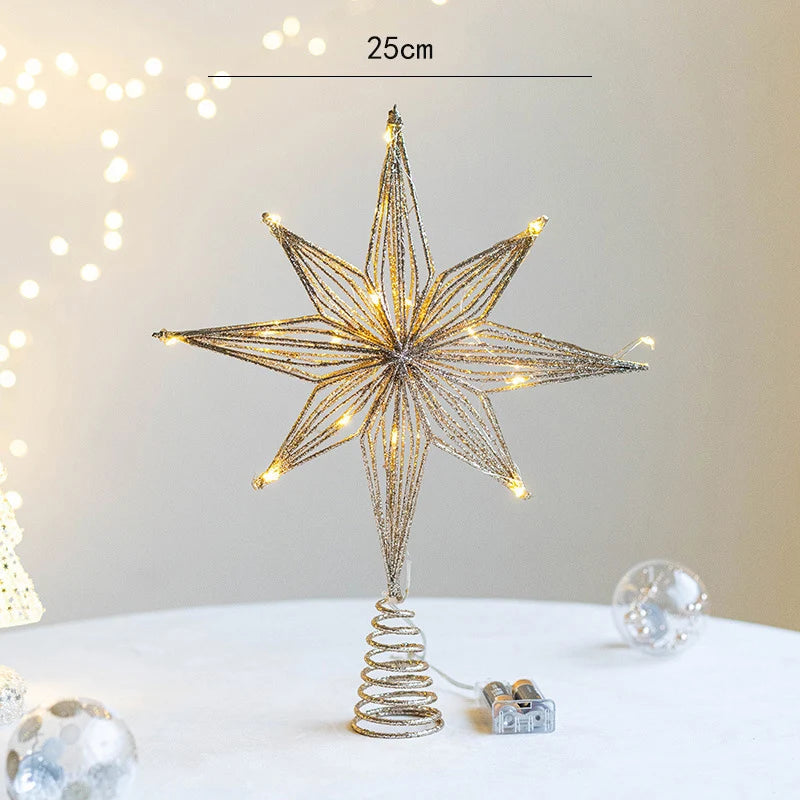 Hollow LED light Christmas Star stopper gold measurements