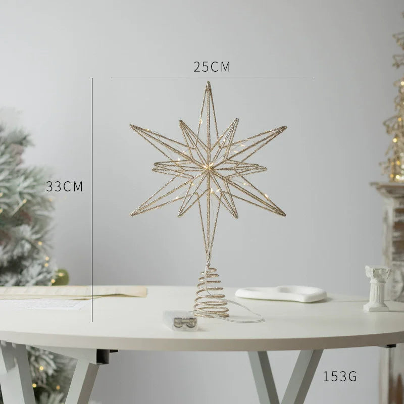 Hollow LED light Christmas Star stopper gold measurements