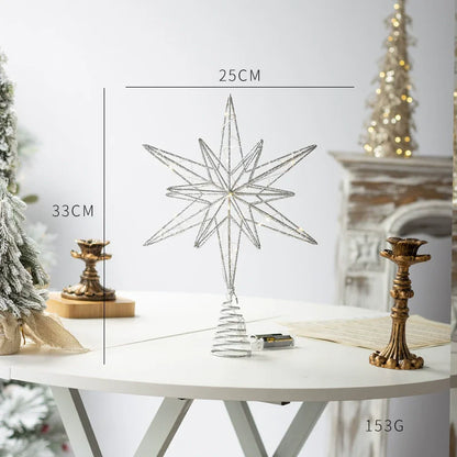 Hollow LED light Christmas Star stopper gold measurements silver design 2 