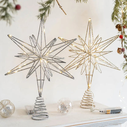 Hollow LED light Christmas Star stopper gold silver