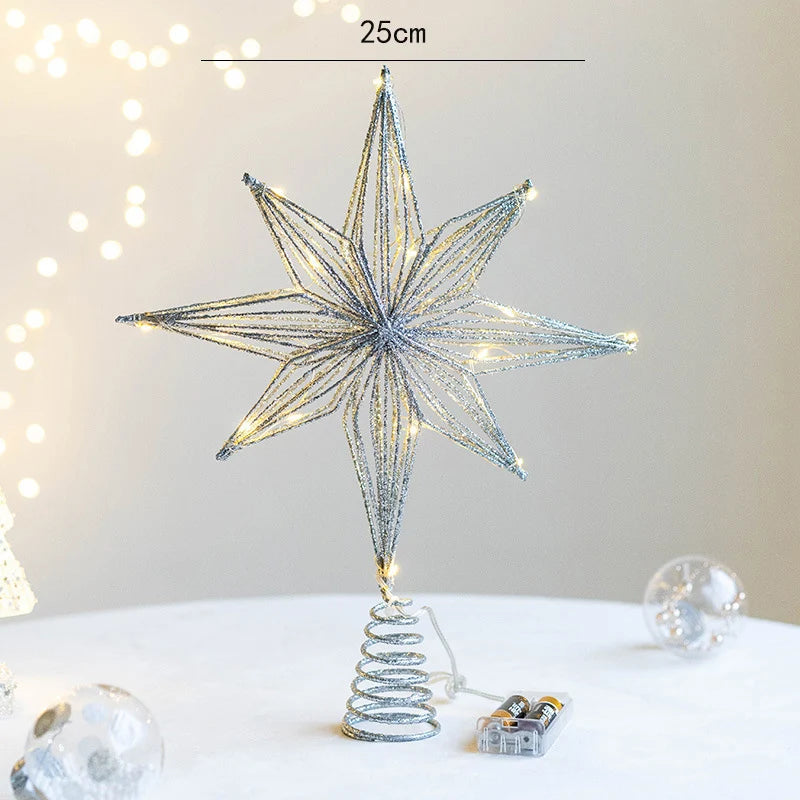 Hollow LED light Christmas Star stopper silver measurements
