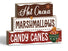 Hot Cocoa Marshmallows Candycane Wooden Sign