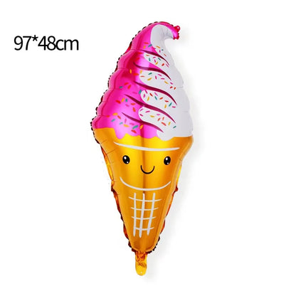 Ice cream whip blue and white Foil Balloon