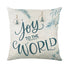 Joy to the world teal cushion cover pillow case