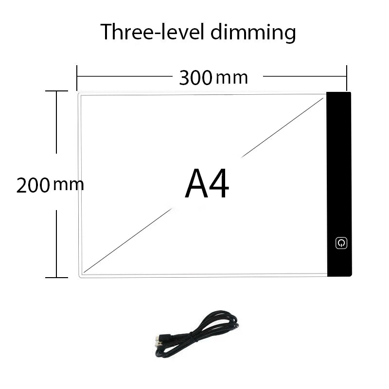 LED Light Board USB 3 dimming Design Lightweight A4
