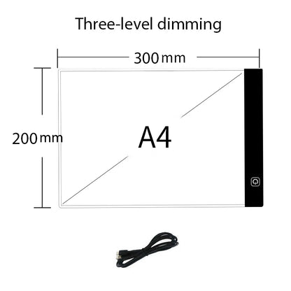 LED Light Board USB 3 dimming Design Lightweight A4