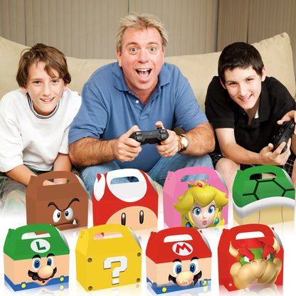 Mario cartoon themed birthday boxes