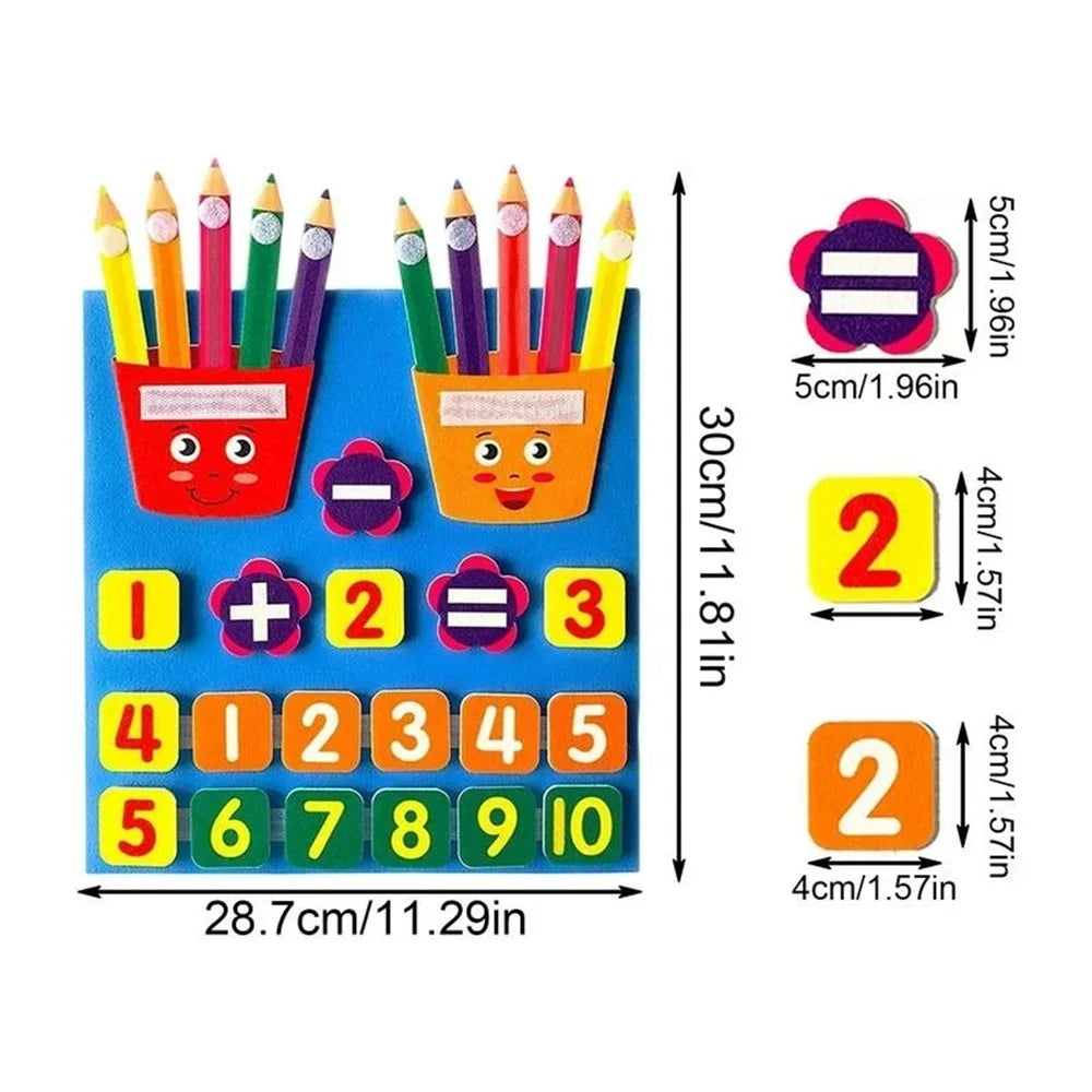Maths addition and subtraction learning felt board feun learning
