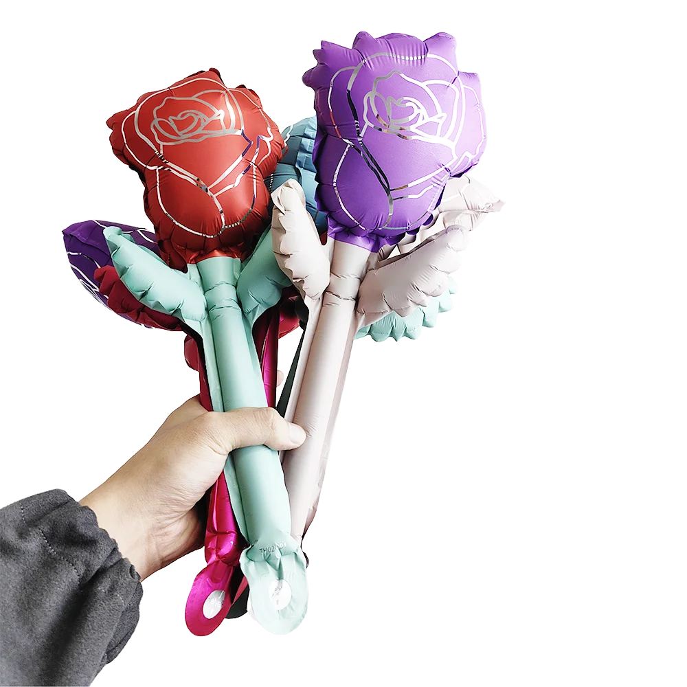 Matte Colour Hand Held Rose Balloons