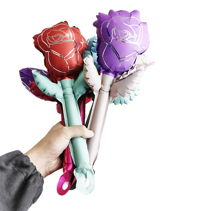 Matte Colour Hand Held Rose Balloons