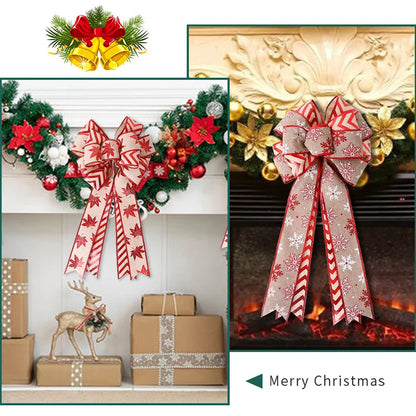 Merry Christmas Bow Garland Decoration