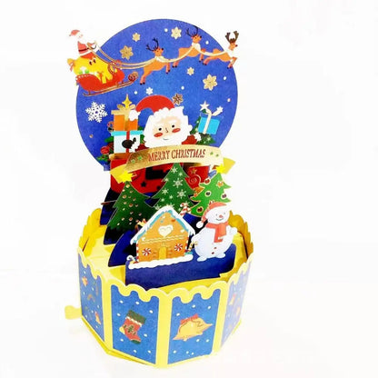Merry christmas 3D pop up card circle scene