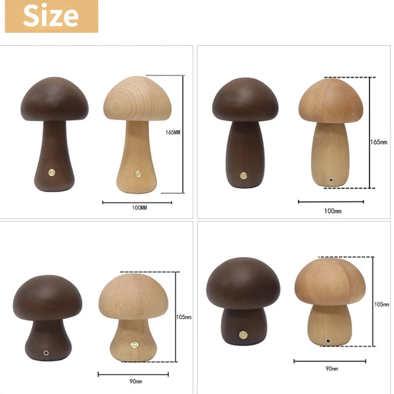 Mushroom Adjustable Dimmable Night Light Gift For Christmas Dimensions