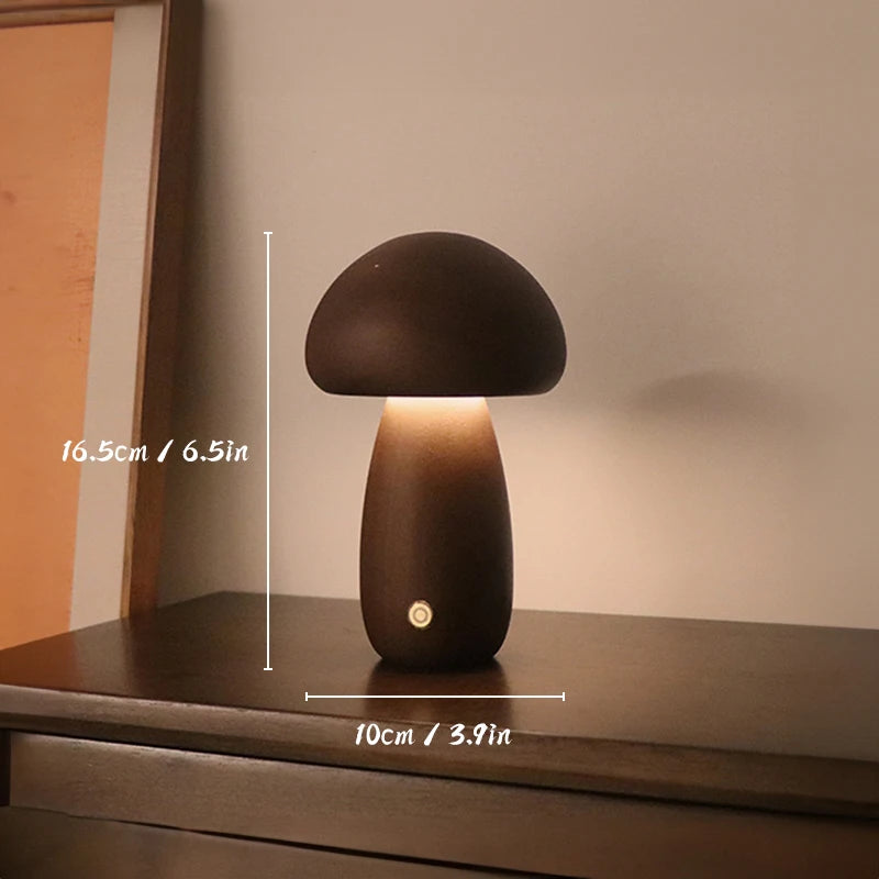 Mushroom Adjustable Dimmable Night Light Gift For Christmas Dimensions 16.5cm dark brown