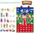 Nativity scene Advent calendar with figures and stars on a blue background