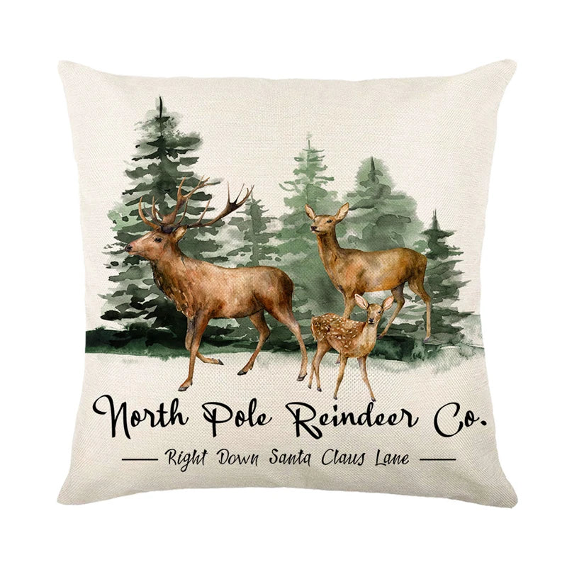 North Pole Reindeer Co cushion cover pillow case